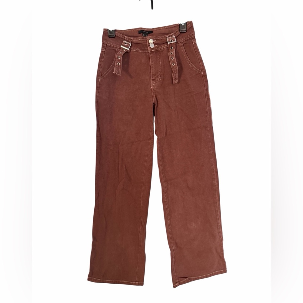 Forever 21 Woman’s Chocolate Denim Trousers Size Small Waist 13.5” Length 32”